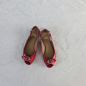 Stuart Weitzman Red Chitchat Slingback Heels Size 8